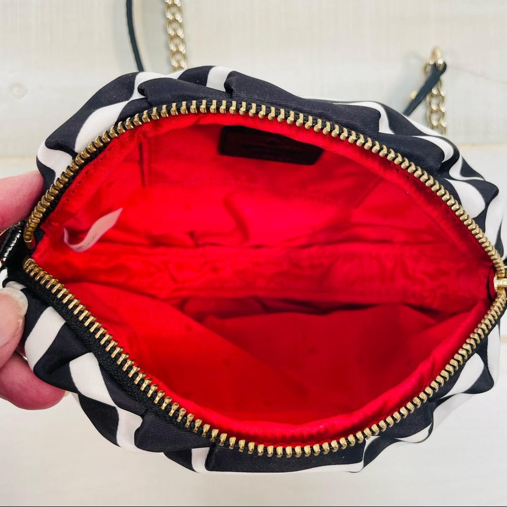 Kate Spade Greta Nylon Stripe Crossbody Bag Leather Trim - Picture 7 of 8